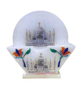 Juego de 3 Posavasos de Mármol Taj Mahal, Posavasos Hechos a Mano con Incrustaciones de Piedra para Comedor - Product Image 5