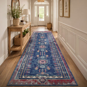 Alfombra de pasillo Yakut personalizada, vintage, con estampado digital de medallón, lavable, antideslizante, de pelo bajo, para pasillo, sala de estar, cocina - Product Image 6