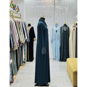 Abaya de mariage traditionnelle musulmane de Dubaï, de haute qualité, modeste, perlée et pailletée, à manches longues, faite à la main, pour femme, en polyester respirant, col en V - Product Image 6