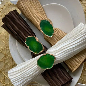 Artisan made <b>resin</b> napkin <b>rings</b> with nature inspired design for countryside weddings and dinner settings - Product Image 1