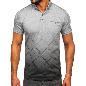 Polos transpirables de alta calidad para hombre con manga corta, último estilo, cuello vuelto, estampado sólido, novedad de verano - Product Image 1