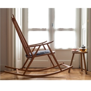 Excelente silla de descanso de madera moderna de proveedor indio reclinable Diseño Europeo Diseño Vintage tallado hecho a mano madera de teca maciza - Product Image 4