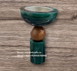 Mobkhar quemador árabe hecho a mano resina y madera impreso blanco y negro Ramadán incensario Bakhoor Eid Al Adha regalos islámicos - Product Image 5