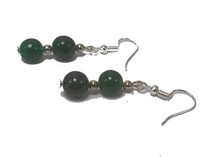Haute cristal vert Jade boucle d'oreille perles rondes pierre précieuse de guérison cristal mode bijoux boucles d'oreilles ensemble bijoux pour femmes grossiste - Product Image 4