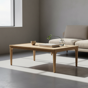 Meubles de salon modernes du Vietnam, bois de caoutchouc durable, placage MDF, table basse rectangulaire en frêne, décorative, couleur naturelle facile - Product Image 2