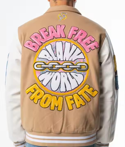 Logo Quick Dry Letterman Chenille Embroidered <b>Varsity</b> <b>Bomber</b> <b>Jacket</b> for <b>Men</b> OEM create your own style <b>jackets</b> - Product Image 2