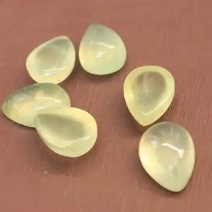 4mm 5mm naturel Prehnite lisse poire calibré semi précieux Cabochon fournisseur prix de gros pierres bijouterie qualité AAA - Product Image 1