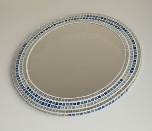 Cadre de miroir en mosaïque turquoise, taille personnalisée, multicolore, écologique, fait à la main, décoration murale moderne de style ferme, mariage, 4 pièces - Product Image 3