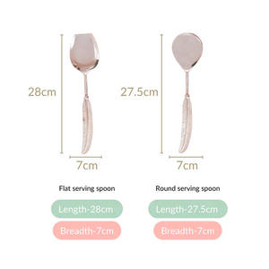 Qualité supérieure et design d'aspect moderne Ensemble de cuillères à poignée en forme de plume en acier inoxydable et métal fait à la main - Product Image 3