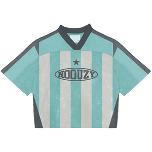 Camiseta de fútbol de gran tamaño para hombre, ropa informal deportiva de malla Retro personalizada de alta calidad, camiseta recortada de malla cuadrada para hombre - Product Image 5
