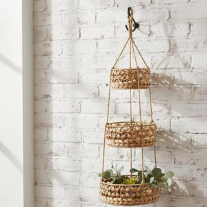 Water hyacinth fruit <b>hanging</b> <b>basket</b> kitchen home decor natural handwoven tier <b>storage</b> <b>baskets</b> - Product Image 6