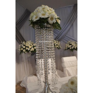 Candelabro de mesa de cristal de diseño moderno, centros de mesa, soporte de flores plateadas para decoraciones de mesa de boda hechas a mano - Product Image 4