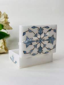 Boîte de rangement en marbre naturel avec motif floral durable, style personnalisé, design incrusté, forme rectangulaire imprimée - Product Image 6