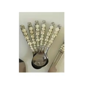 Cucharas decorativas de metal para café y postre Juego de cucharillas con mango floral y pescado de estilo antiguo - Product Image 2