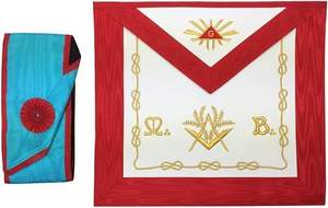 Masonic aasr scottish Rite ชุดผ้ากันเปื้อนและสายสะพายสีแดง - Product Image 3