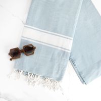 Serviette de plage ArtisRaw en coton biologique tricoté, double face, écologique, de luxe, faite à la main, style turc tropical estival
