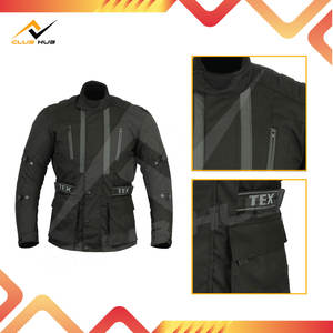 Chaqueta de Motocicleta de Invierno Impermeable, Cortavientos y Transpirable para Hombre, Cuello Alto de Lona, Cierre de Cremallera, Color Sólido, Estilo Urbano - Product Image 3