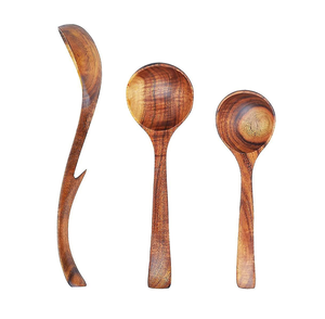 Cuchara de sopa de madera Cucharón para utensilios de cocina y restaurantes Uso Muestra gratis de color de madera natural - Product Image 4