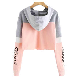 Mode Gym femmes haut court à capuche filles personnalisé haut court à capuche bonne qualité sweat à capuche personnalisé - Product Image 4