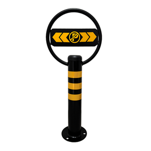 Poteau de sécurité métallique fixe 80 x 32,5 cm avec logo « Interdiction de stationnement », borne métallique pour le contrôle du trafic dans les parkings et sur les routes - Product Image 2
