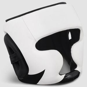 หมวกชกมวยศิลปะการต่อสู้เย็บปะสีขาวดำ, อุปกรณ์ป้องกันศีรษะสำหรับใส่ชกมวยเทควันโด - Product Image 3