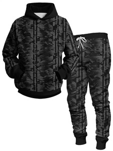 Conjuntos de chándal para hombre Sudadera con capucha y pantalones Mujer Jersey con capucha de color sólido + Pantalones Traje Ropa deportiva informal Conjuntos Hombre - Product Image 4