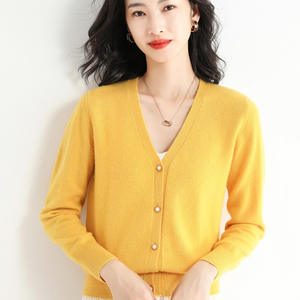 Fabricants de tricots, boutons, tricots de haute qualité, pull en tricot côtelé personnalisé, col rond, manches longues, pull slim pour femmes - Product Image 2