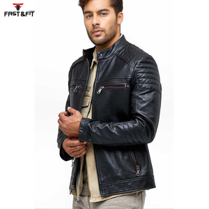 Vestes en cuir coupe ajustée pour hommes en hiver très vendues Vestes en cuir au design personnalisé - Product Image 3