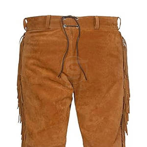 กางเกงหนังกลับชายแบบมีชายครุย ล้างสี ดีไซน์ล่าสุด ผลิตตามสั่ง MOQ ต่ำ ขายส่ง สำหรับขายออนไลน์ - Product Image 5