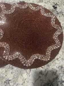 Mantel Individual con cuentas, cargador redondo hecho a mano para comedor de lujo y decoración de vacaciones, pieza única hecha a mano con cuentas, mantel, inauguración de la casa - Product Image 5