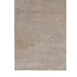 Alfombra Kavi Ivory de Lana y Seda de Bambú Anudada a Mano, Diseño Abstracto para Decoración de Sala de Estar Juvenil, 9x12 Pulgadas, Modelo Esk-431(Fr) - Product Image 4