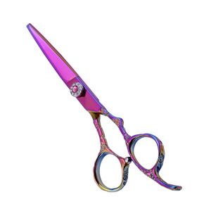 กรรไกรตัดผมด้ามจับลายมังกรแบบมืออาชีพกรรไกรทำจากสเตนเลสสตีลเคลือบหลายสีระดับพรีเมียมกระเป๋าหนัง PU สำหรับช่างตัดผม - Product Image 2