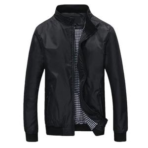 Chaqueta Bomber Casual de Primavera/Verano para Hombre en Negro, Talla XS, Cortavientos de Lona con Cuello Alto para Senderismo - Product Image 1