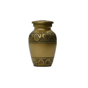 High Quality Aluminium Cremation <b>Keepsake</b> Urn With Gold And Black Finished Metal Funeral Urns <b>For</b> Human <b>Ashes</b> - Product Image 5