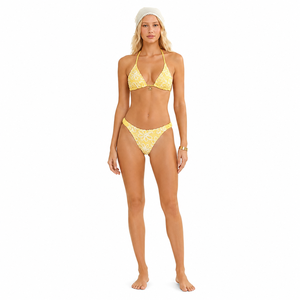 Ensemble de bikini triangle pour femmes, maillot de bain texturé floral 3D, bikini deux pièces pour les vacances à la plage - Product Image 2