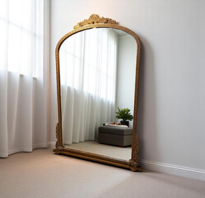 กระจกกรอบสีทองสไตล์บาร็อคหรูหรายาวเต็มรูปแบบกระจกสีทองขายดีกระจกโบราณสำหรับตกแต่งสุดหรู - Product Image 1