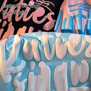 Camisetas de punto con estampado de abullonado personalizado con efecto abullonado, camisetas ligeras y transpirables holgadas para hombre con estampado personalizado - Product Image 4