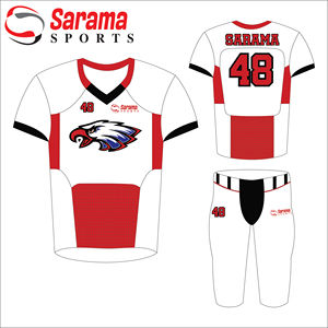 Maillot de football américain de style universitaire de qualité supérieure, imprimé, respirant, grande taille, demi-manches, uniformes en Spandex/Polyester - Product Image 3