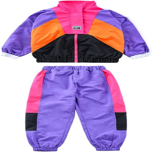 Unisex Phong Cách Mới Màu Khối Tracksuit Chàng Trai Và Cô Gái Hip Hop Nhảy Chắp Vá Thời Trang Đường Phố Áo Khoác Mùa Đông Và Theo Dõi Quần Bộ - Product Image 2