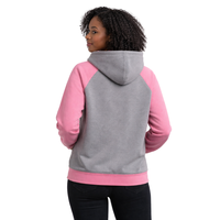 Sweat à capuche polaire d'hiver gris acier personnalisé à manches raglan pour sororité, écologique, 360g polyester/coton, avec badge frontal
