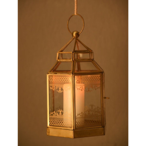 Moroccan Designer <b>Glass</b> <b>Hanging</b> Lanterns Gold Metal <b>Frame</b> Wholesale Candle Holder for Home Outdoor Use Metal Pillar Holder - Product Image 5