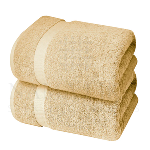 Toallas de baño de uso regular de algodón 100% personalizadas de diseño al por mayor de fábrica de calidad superior de Color marrón para salón de belleza de Hotel - Product Image 5