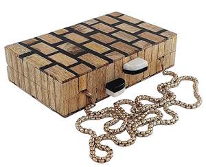 Bolso de mano de madera hecho a mano, bolso de mano de madera de lujo para mujer, bolso de mano de madera en forma de caja hecho a mano, bolso de mano de madera de diseño - Product Image 4