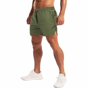 กางเกงออกกำลังกายขาสั้นผ้าโพลีเอสเตอร์สำหรับผู้ชายคุณสมบัติกันน้ำสำหรับฟิตเนสวิ่งออกกำลังกายและยิมกีฬา-ขายส่ง - Product Image 1