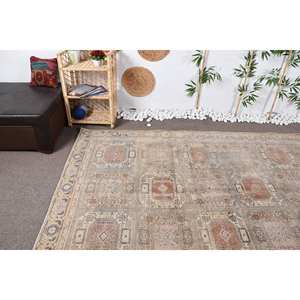 Vintage Turkish <b>Rug</b> Classic Beige 6'1\"x 9' Rectangle Patchwork Wool with Latex Backing for Living Room or Teen's <b>Bedroom</b> - Product Image 5