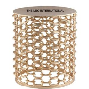 Table d'appoint en métal, aluminium plaqué argent, design en forme de bois de cerf, caractéristique durable, forme ronde - Product Image 5