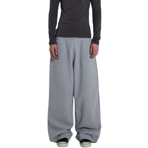 2026 New Custom Grey Waffle Baggy Oversized Sweatpants Loose Fit Cotton Joggers for Men Active Wear Trousers for Men Casual Wear - Product Image 1