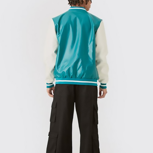 Chaquetas Bomber Varsity Personalizadas para Hombre con Cuello Alto y Logotipo Bordado Personalizado en la Parte Delantera - Product Image 2