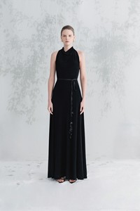 Vestido Largo Sexy de Diseño de Lujo ALIDA KINT para Mujer con Cinturón Floral, Tejido Elástico Brillante, Marca de Moda WHITE ANT - Product Image 5