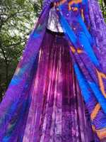 Tente de réception bohème violette pour décoration de mariage, drapage de lit extérieur, espace de méditation, toile de fond pour glamping et jardin hippie